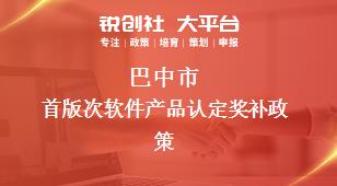 巴中市首版次软件产品认定奖补政策