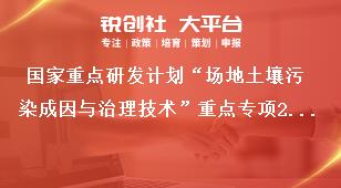 国家重点研发计划“场地土壤污染成因与治理技术”重点专项2019年定向项目研究内容及考核指标奖补政策