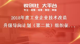 2018年度工业企业技术改造升级导向计划（第二批）组织征集方式奖补政策