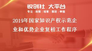 2019年国家知识产权示范企业和优势企业复核工作程序奖补政策