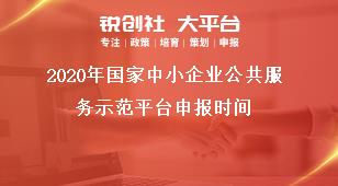 2020年国家中小企业公共服务示范平台申报时间奖补政策