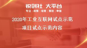 2020年工业互联网试点示范项目试点示范内容奖补政策