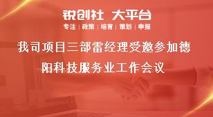 我司项目三部雷经理受邀参加德阳科技服务业工作会议奖补政策